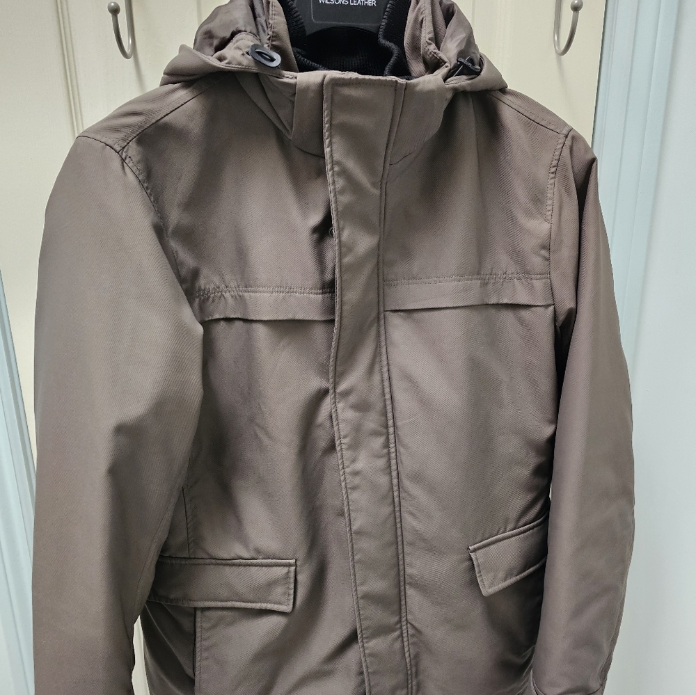 Uniqlo Men's Small Double Zipper Brown Jacket